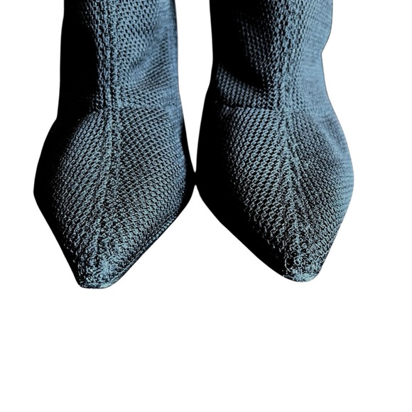L’intervalle Black Knit Sock Boots EU 39 Sculptural Flare Heel - Picture 6 of 15